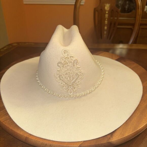 Beaver Brand Hats White 100% Virgin WoolWestern Cowboy Hat Size 6.75” - Picture 1 of 7